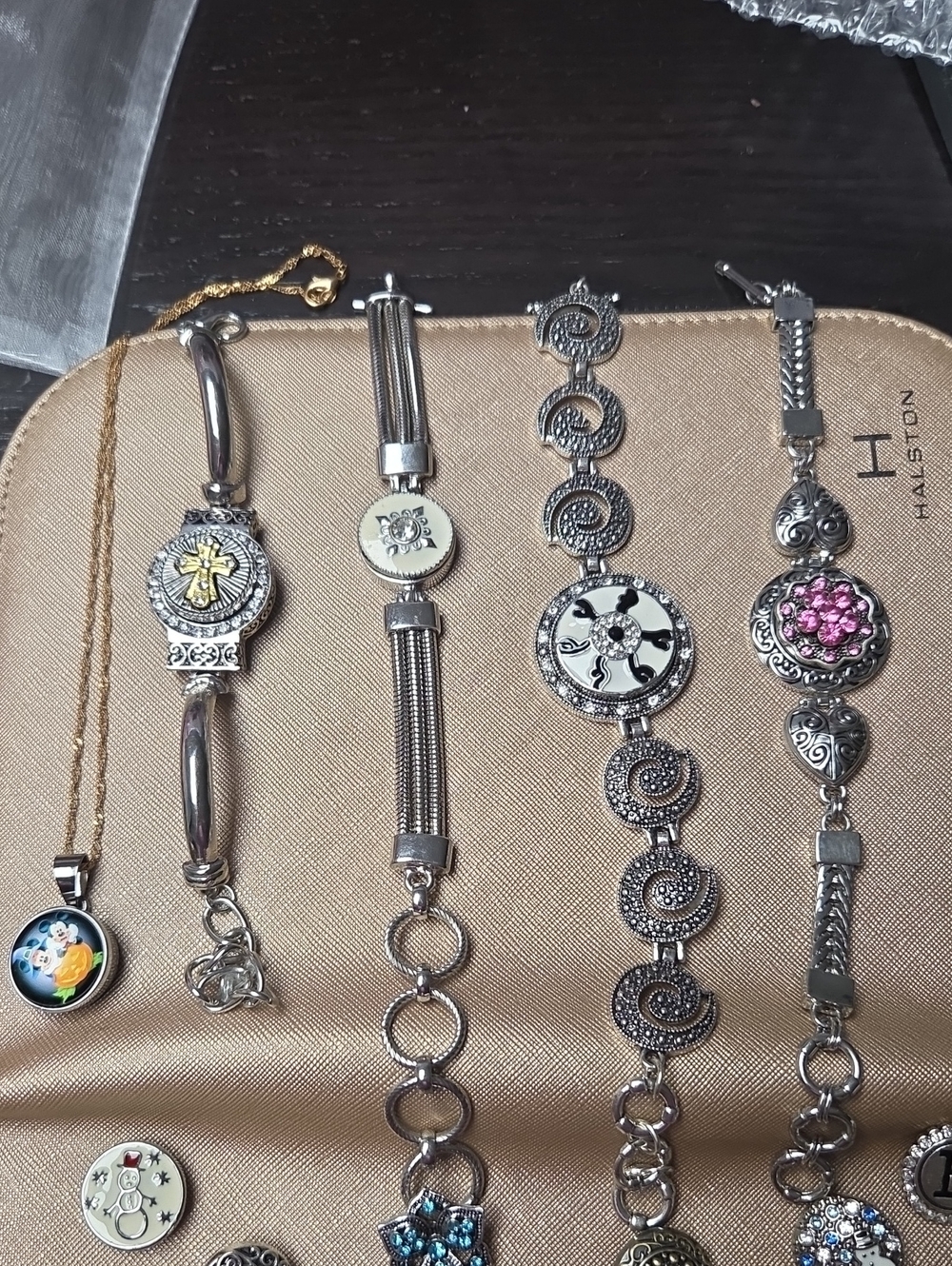 Women’s Silver-Tone Gold Tone Crystal Medallion Bracelets And Necklaces